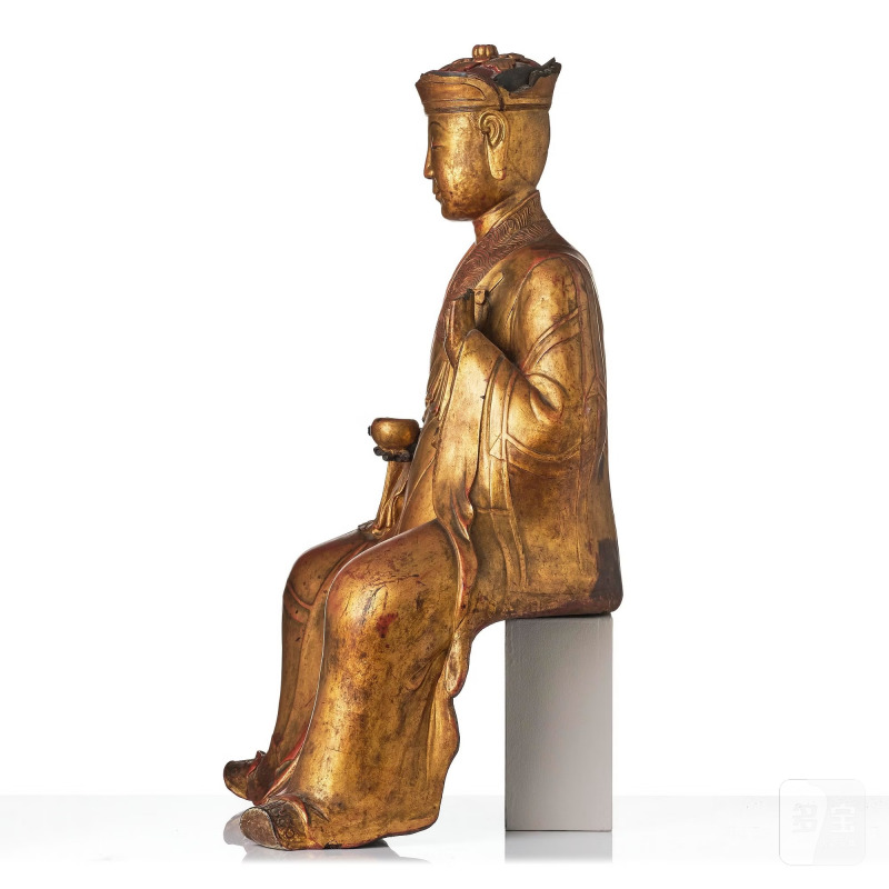 A large gilt lacquer figure of a deity, - 图3